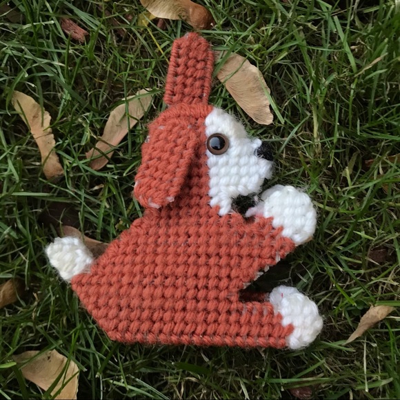 Vintage Handmade bunny, wreath, and cross-stitch ornament set - Picture 5 of 5